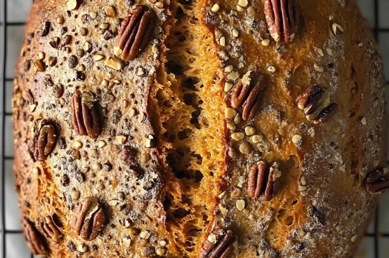 No-Knead Pumpkin Pecan Bread