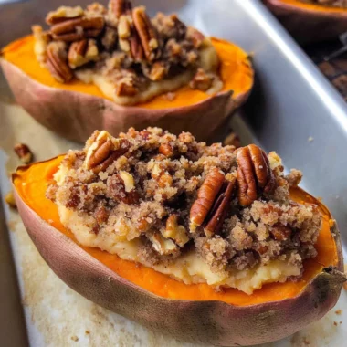 Pecan pie double baked sweet potatoes