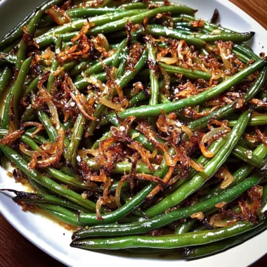 Roasted Green Beans with Caramelized Shallots