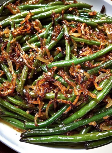 Roasted Green Beans with Caramelized Shallots