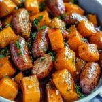 Sausage and Sweet Potatoes with Honey Garlic Sauce
