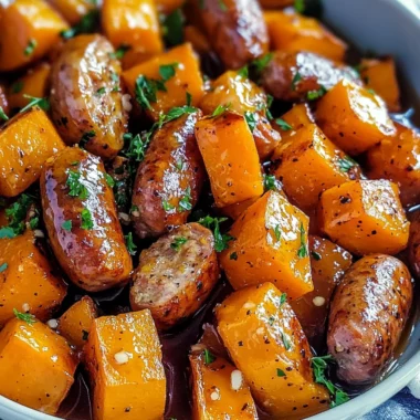 Sausage and Sweet Potatoes with Honey Garlic Sauce