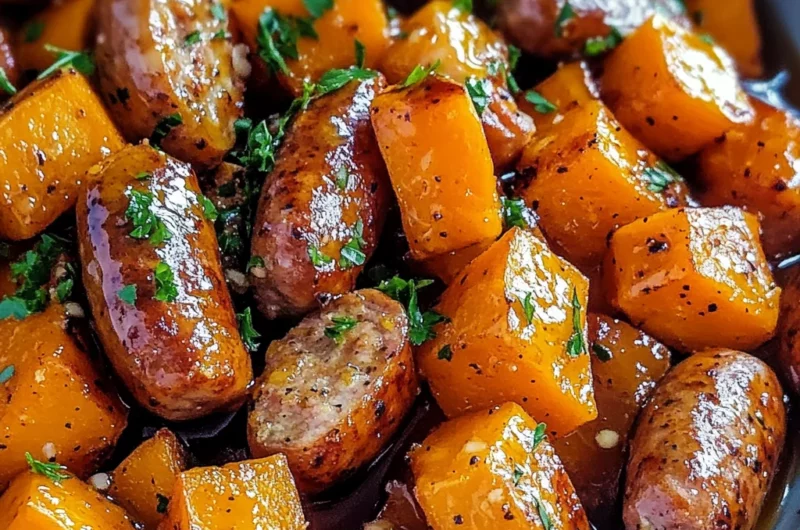 Sausage and Sweet Potatoes with Honey Garlic Sauce