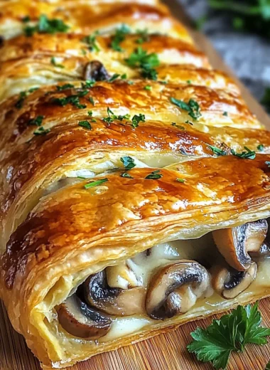 Savory Mushroom & Gruyre Puff Pastry Braid