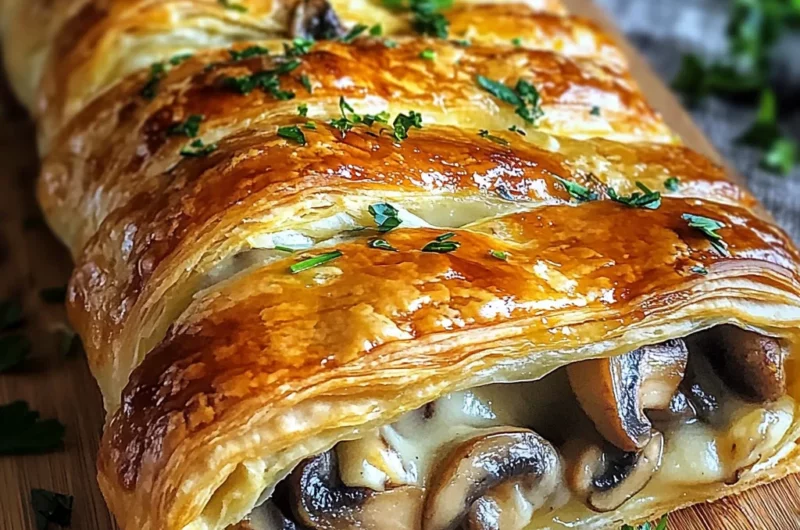 Savory Mushroom & Gruyère Puff Pastry Braid