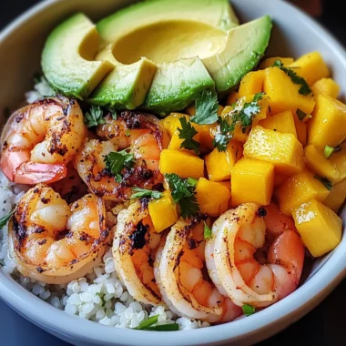 Shrimp Avocado Bowls with Mango Salsa
