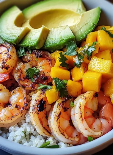 Shrimp Avocado Bowls with Mango Salsa