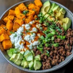 Spicy Ground Beef & Sweet Potato Protein Bowl