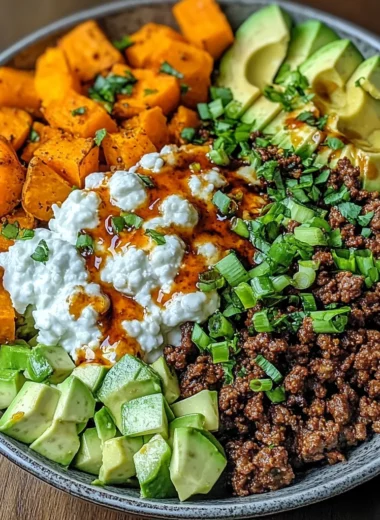 Spicy Ground Beef & Sweet Potato Protein Bowl