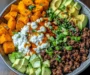 Spicy Ground Beef & Sweet Potato Protein Bowl