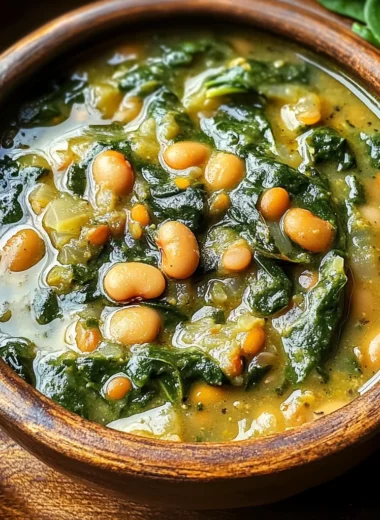 Spinach, Lentil, and Butter Bean Soup