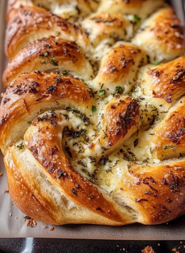 Swirled Garlic Herb And Cheese Bread