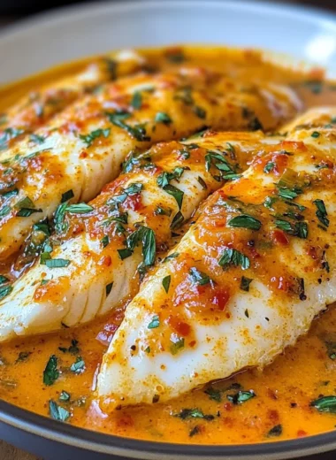 Tilapia in Roasted Pepper Sauce