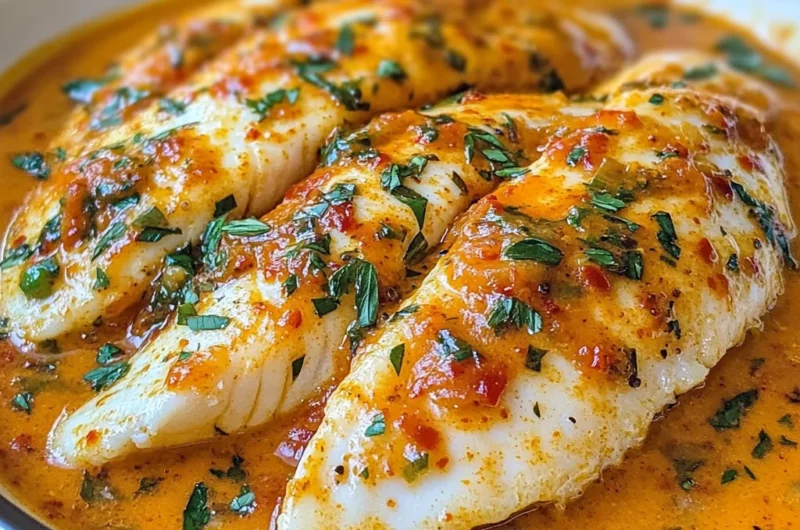 Tilapia in Roasted Pepper Sauce