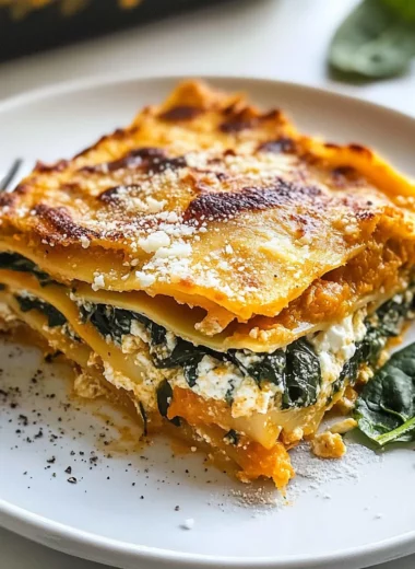 Vegetarian Pumpkin Spinach Lasagna