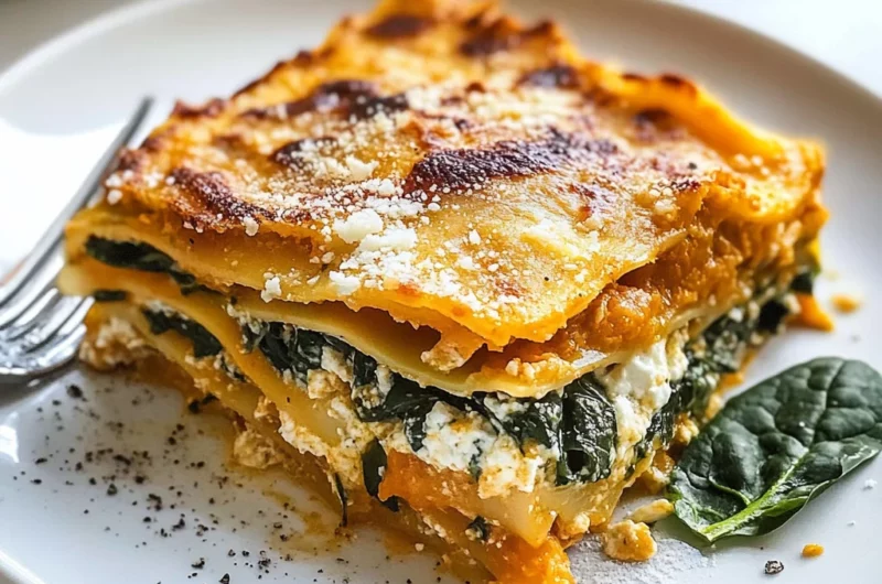 Vegetarian Pumpkin Spinach Lasagna