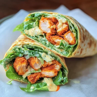 Buffalo Chicken Caesar Salad Wraps