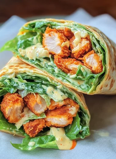 Buffalo Chicken Caesar Salad Wraps