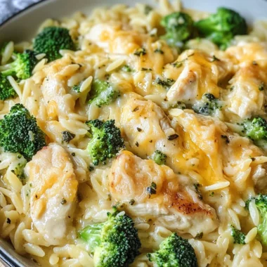 Cheesy Chicken Broccoli Orzo