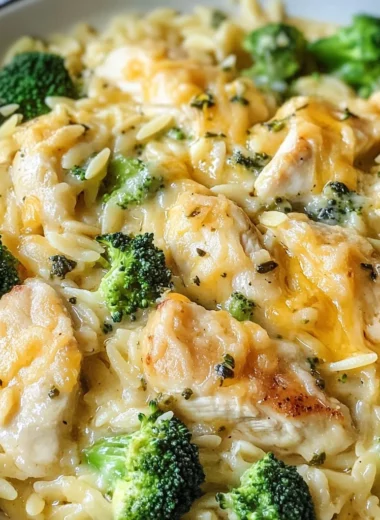 Cheesy Chicken Broccoli Orzo