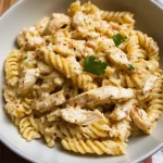 Crockpot Garlic Parmesan Chicken Pasta