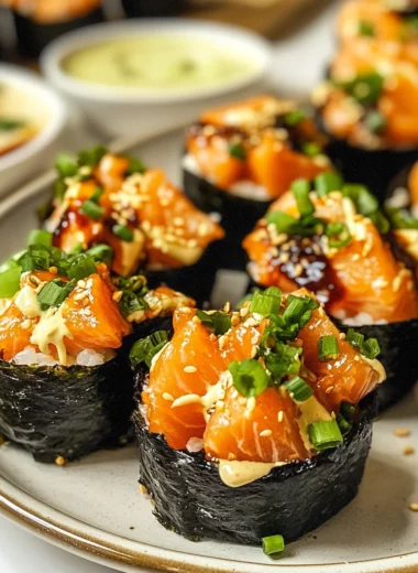 Easy Baked Salmon Sushi Cups (Viral Recipe)