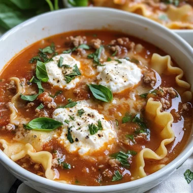 Easy Creamy Lasagna Soup