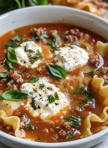 Easy Creamy Lasagna Soup