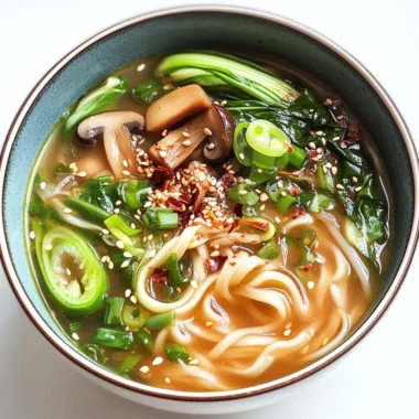 Ginger Garlic Noodle Soup with Bok Choy