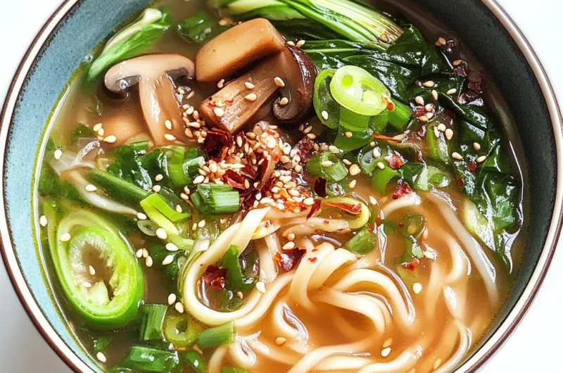 Ginger Garlic Noodle Soup with Bok Choy
