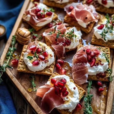 Honey Whipped Ricotta and Prosciutto Crackers