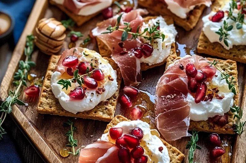 Honey Whipped Ricotta and Prosciutto Crackers