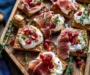 Honey Whipped Ricotta and Prosciutto Crackers
