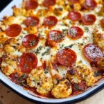 Keto Cauliflower Pizza Casserole