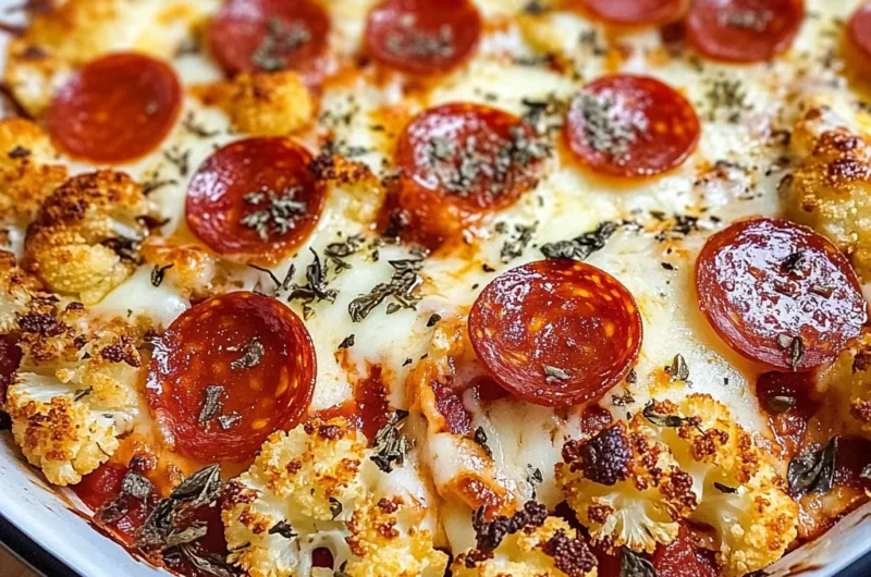 Keto Cauliflower Pizza Casserole