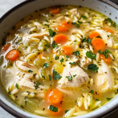 Lemon Chicken Orzo Soup