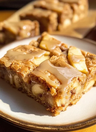 Maple Glazed Apple Blondies