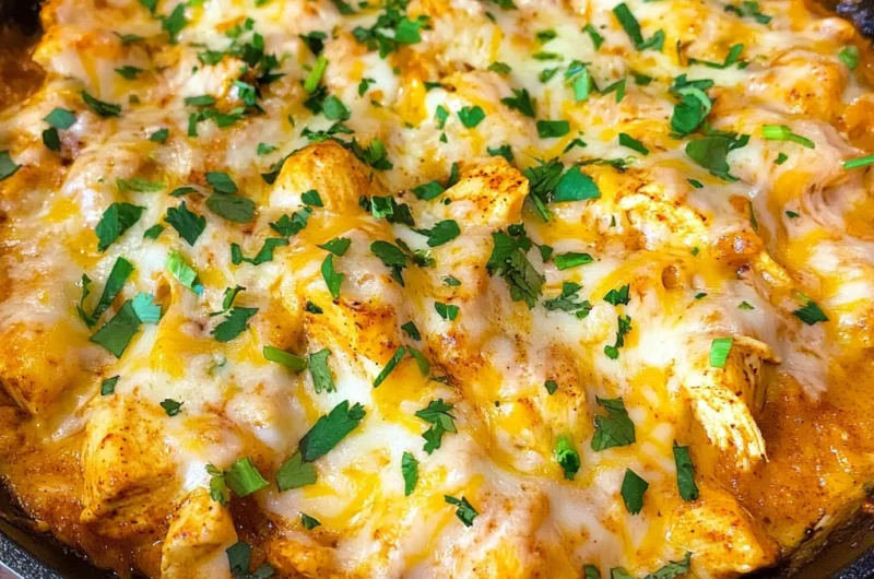 One Pot Low Carb Chicken Enchilada Skillet