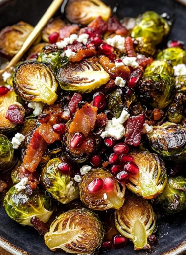 Roasted Bacon Brussels Sprouts with Salted Honey