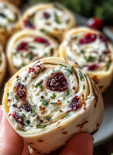 Savory Christmas Cranberry Roll Ups