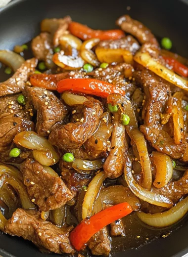 Sizzling Chinese Pepper Steak with Onions