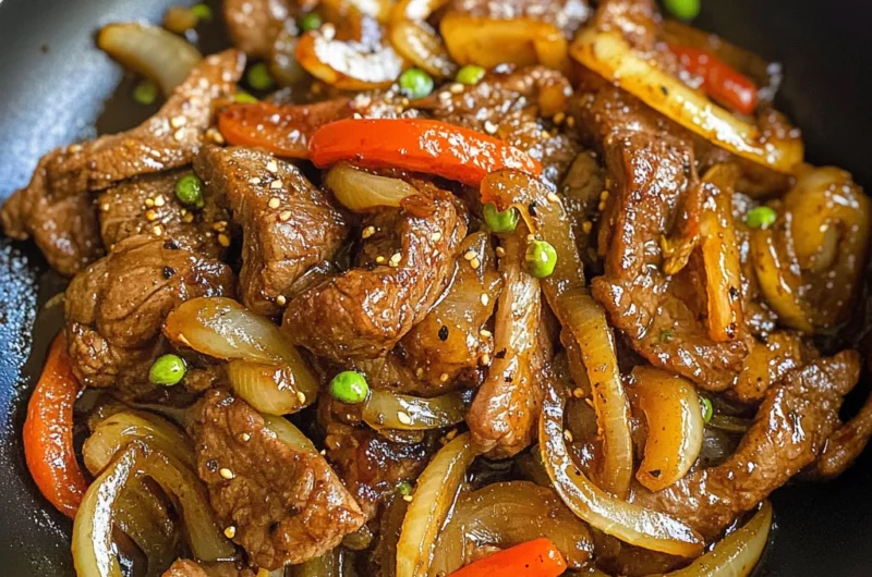 Sizzling Chinese Pepper Steak with Onions