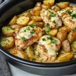 Slow Cooker Parmesan Garlic Chicken and Potatoes