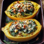 Spinach Stuffed Spaghetti Squash