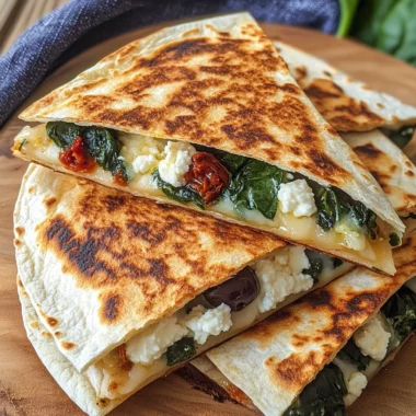 Spinach and Feta Quesadillas