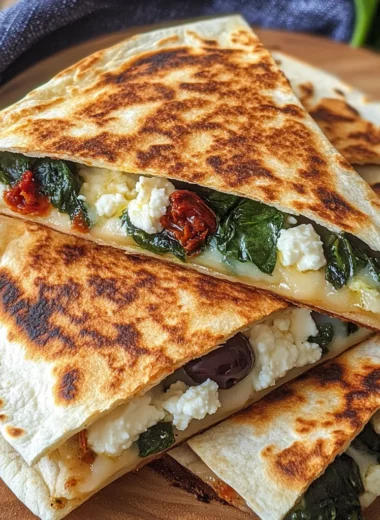 Spinach and Feta Quesadillas