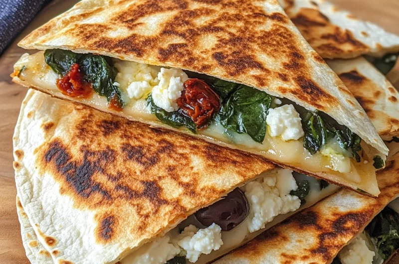 Spinach and Feta Quesadillas