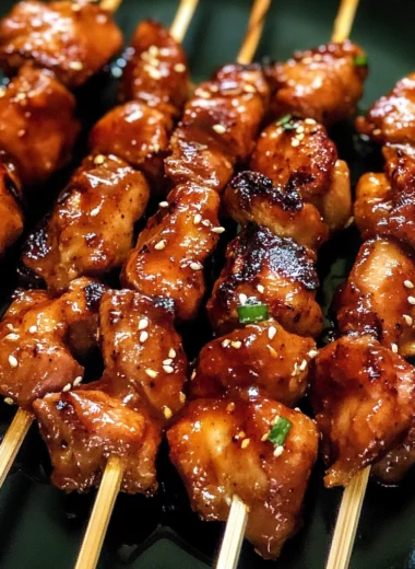 Sticky Bourbon Chicken Skewers