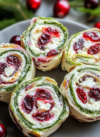Tasty Christmas Cranberry Pinwheels