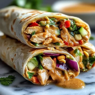 Thai Peanut Chicken Wraps
